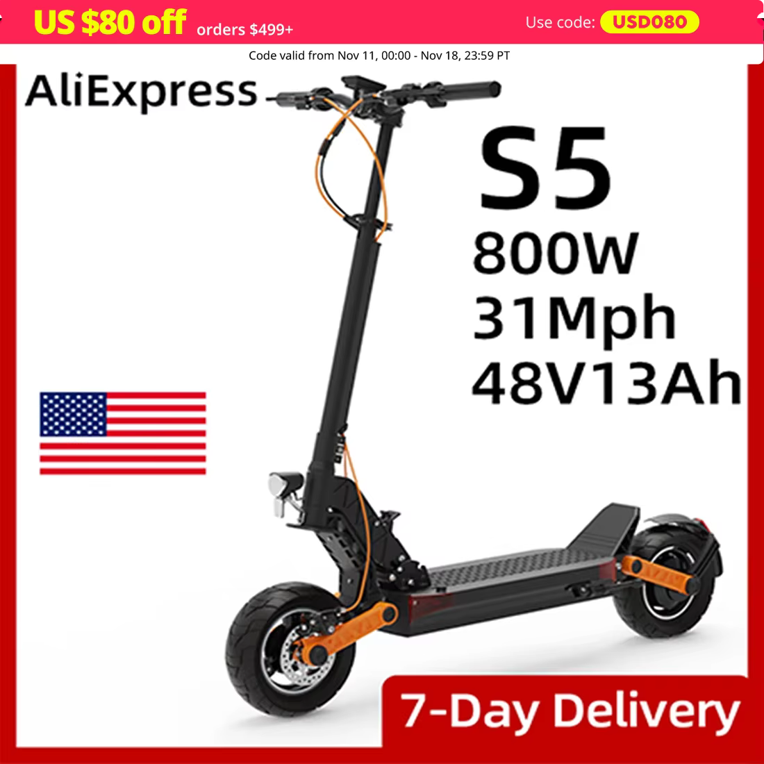 Joyor – trottinette électrique pliable S5 pour adulte, 10 pouces, batterie de 48V, 13ah, 600W