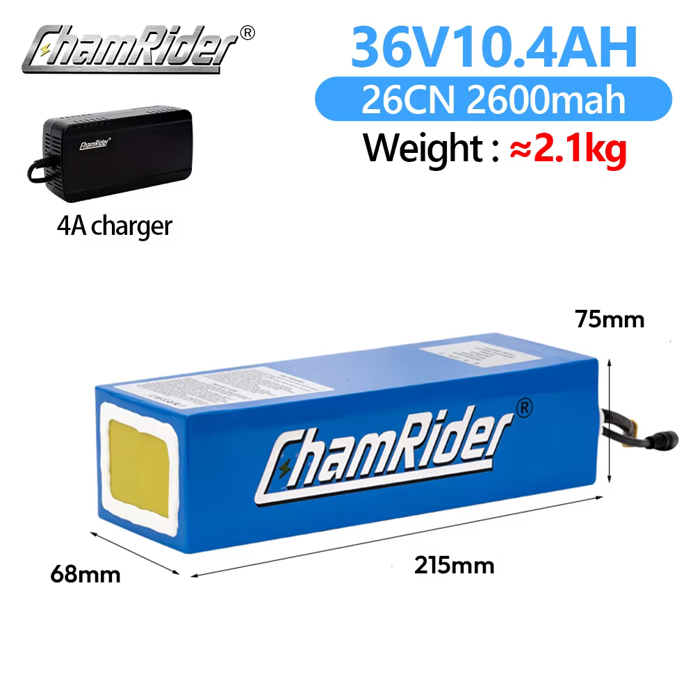 ChamRider-Batterie Lithium 36V, 48V, 20A, 30A, BMS 350W, 500W, 750W, Cellule 18650, pour Vélo, Scoot
