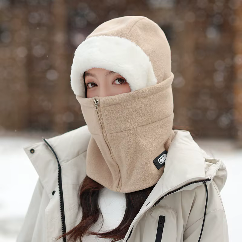 Guêtre de cou de cyclisme coupe-vent unisexe d'hiver avec conception de fermeture éclair casquette i