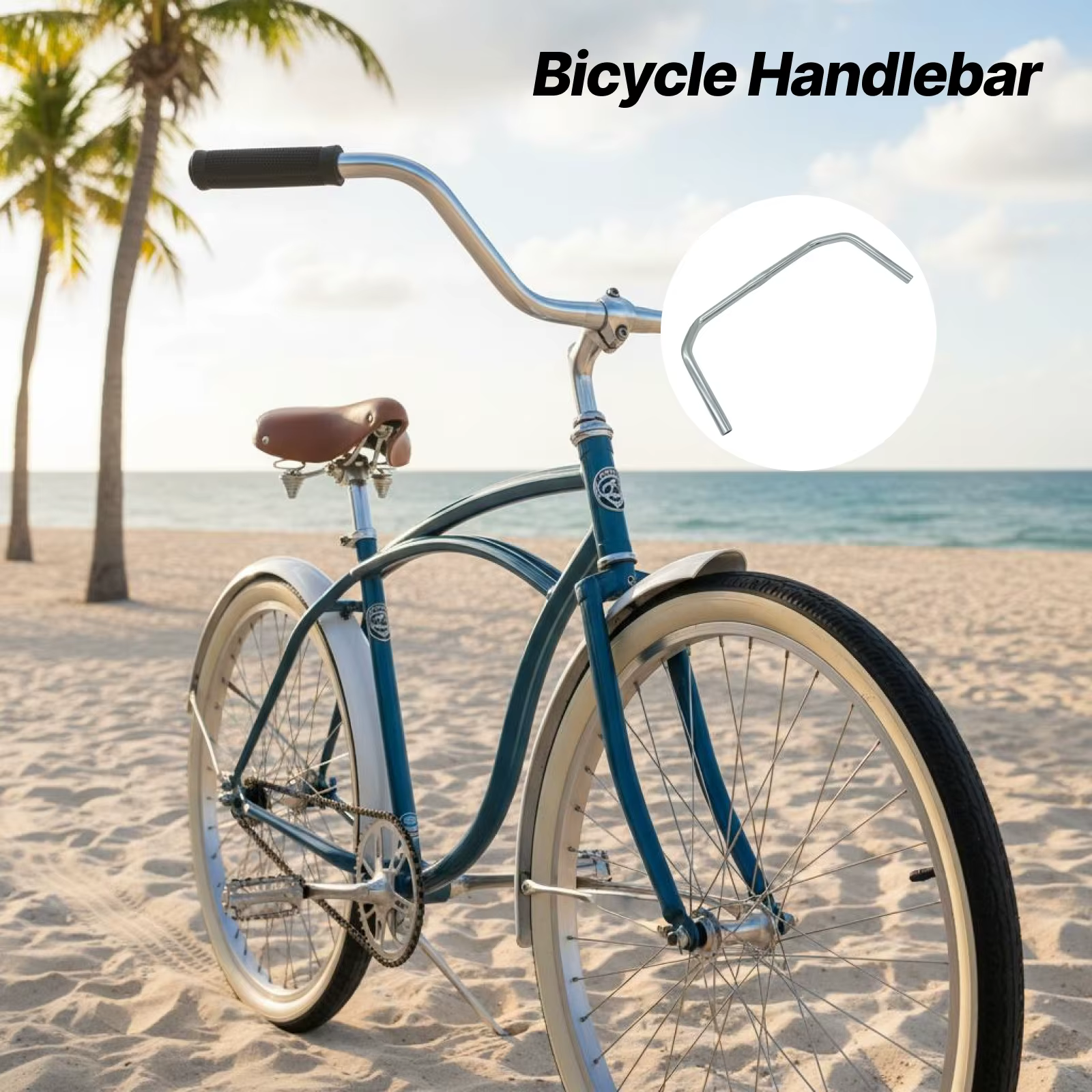 Guidon de vélo en alliage d'aluminium, poignée confortable, barre de repose pour vélo, ergonomique, 
