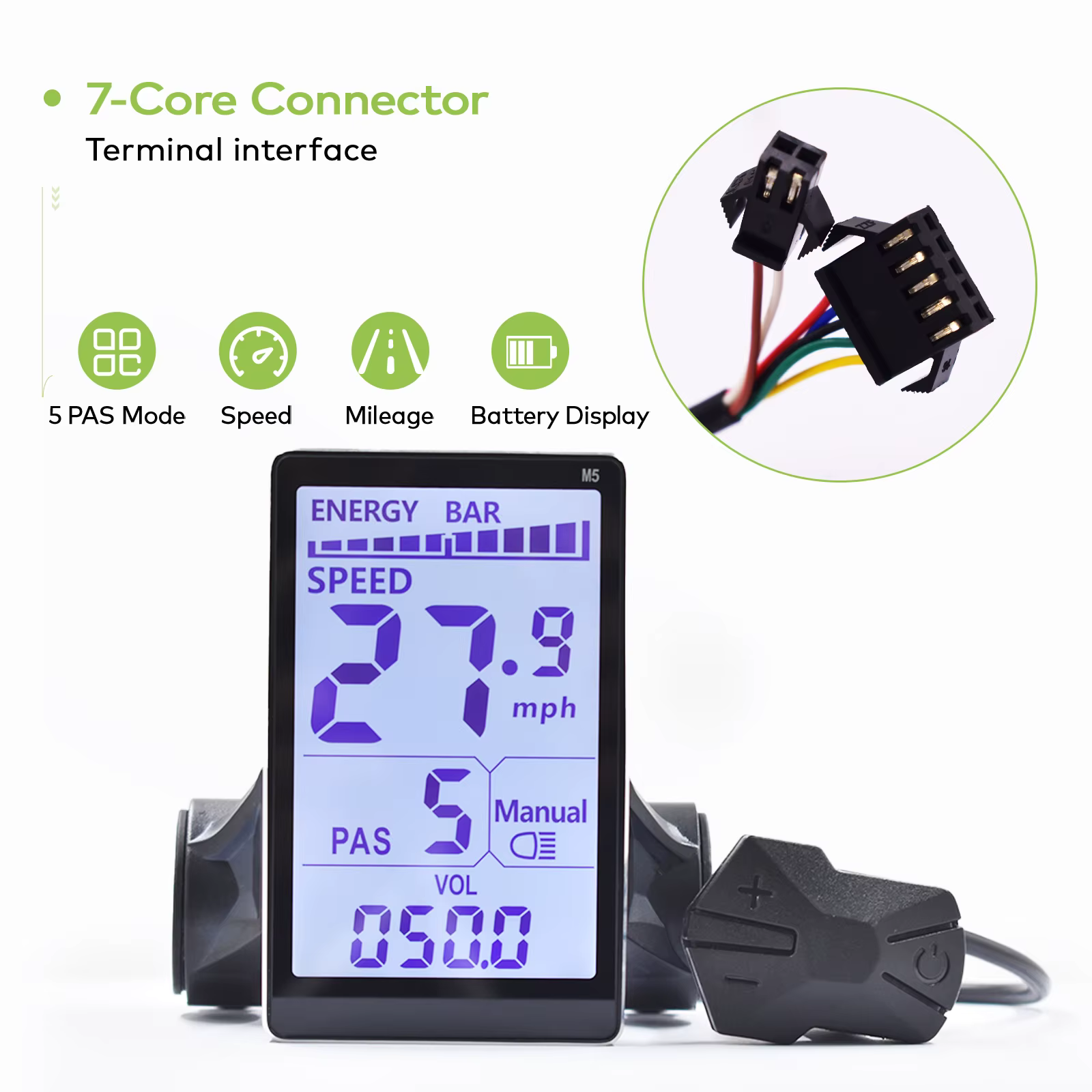 Haytrix】 Ordinateur de vélo électrique, compteur de vitesse numérique multicolore, chronomètre, odom