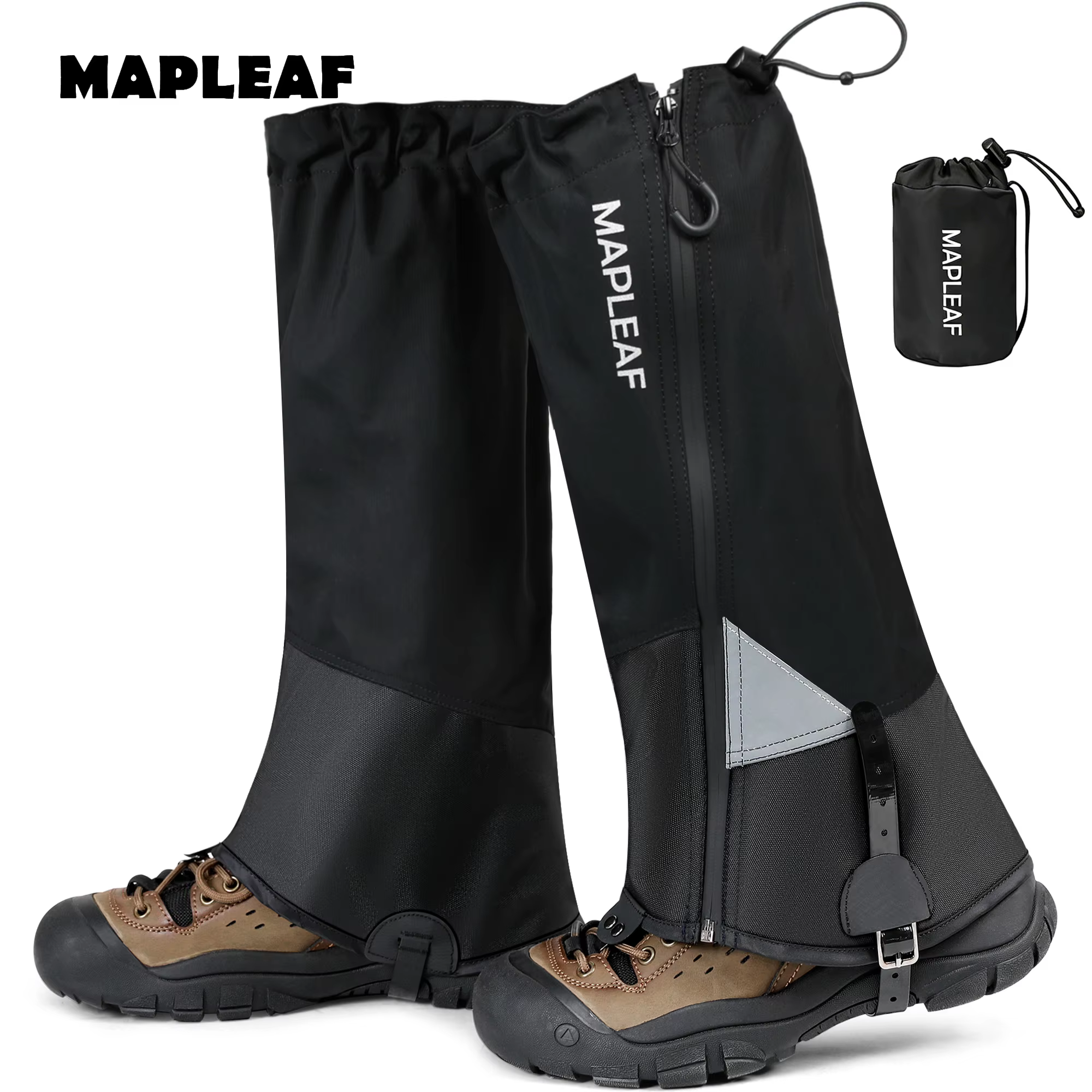 MAPLEAF Guêtres de randonnée leggings de protection pour les jambes, 600D PU imperméable, coupe-vent