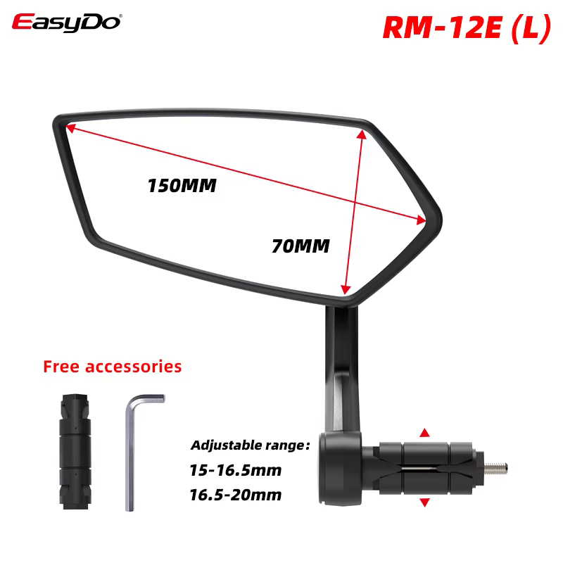 EasyDo vélo rétroviseur guidon fin VTT Durable large gamme arrière vue réflecteur réglable HD convex