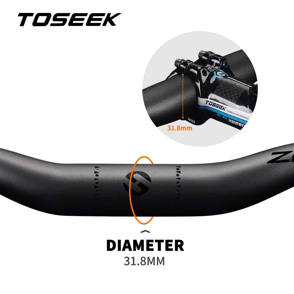TOSEEK ZF-ONE vtt guidon de vélo en carbone guidon 31.8*580-720/740/760mm guidon noir mat pour acces