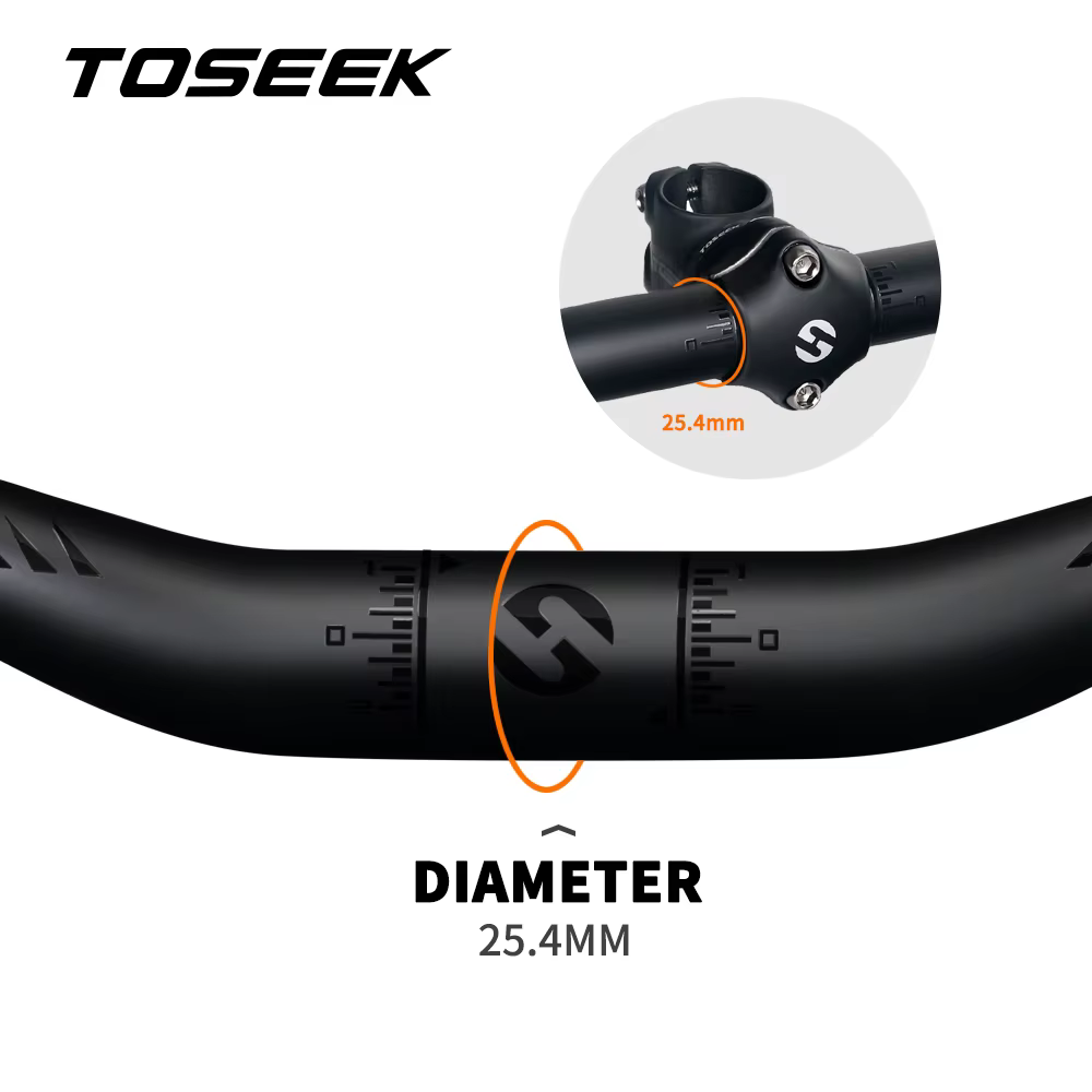 TOSEtransmith-Guidon de vélo entièrement en carbone, guidon horizontal de vélo pliant, noir mat, gui