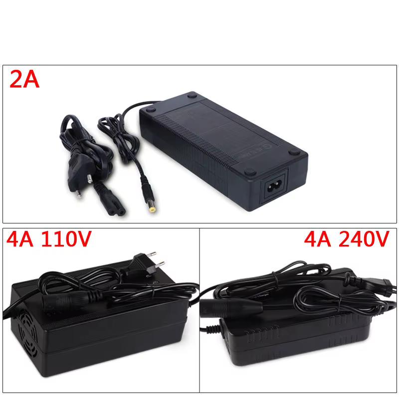 Chargeur de batterie Lithium Li-ion pour vélo électrique, prise DC XLR RCA EU 36V 42V 48V 54.6V 52V