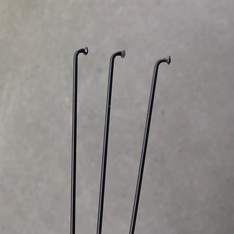 Lot de 5 rayons de vélo noirs de 14G de diamètre, 2,0 mm, courbés en J, corps rond, longueur 60-310 
