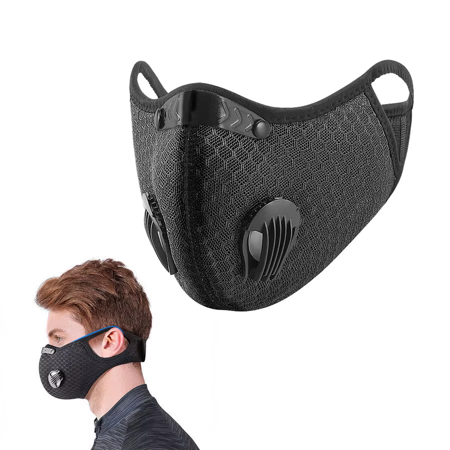 Masque facial de cyclisme Sport lavable réutilisable avec filtre masque anti-poussière masque facial