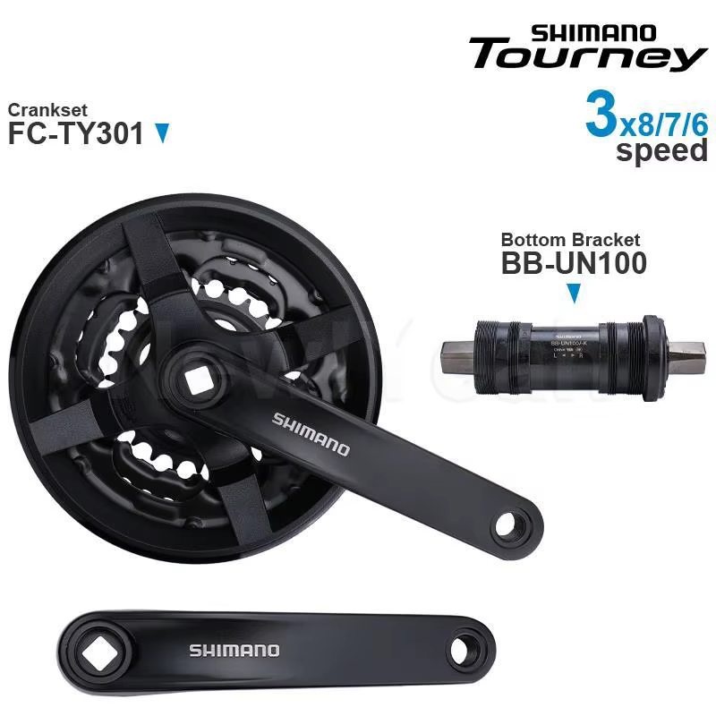 SHIMANO TOURNEY TY-groupe de pédalier vtt comprend FC-TY301 42-34-24T 170mm 3x8/7/6 vitesses et supp
