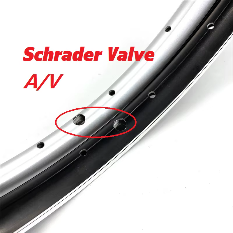 20 "406 jantes de vélo pliantes Double paroi jante en alliage d'aluminium Valve Schrader 20H 24H 28H