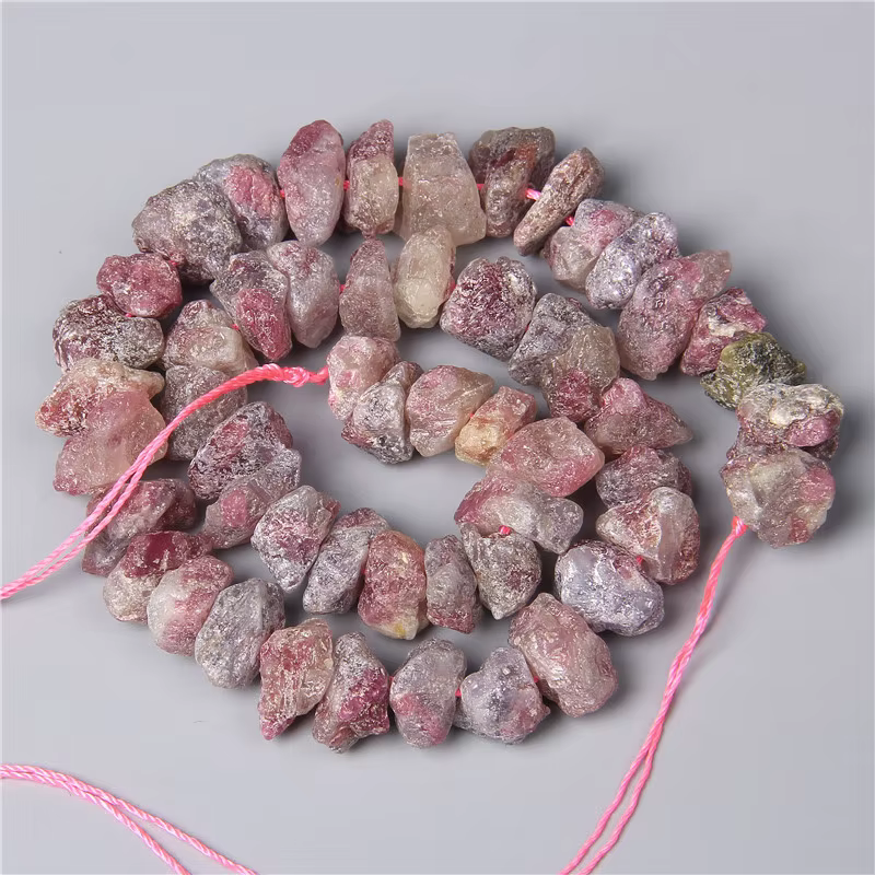 Perles en pierre de Tourmaline rouge naturelle, 10-13mm, pierres semi-précieuses irrégulières, minér