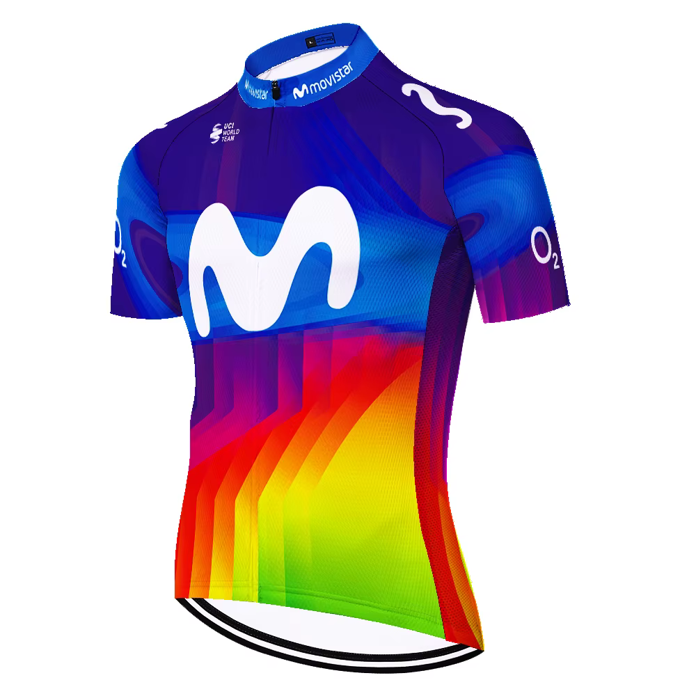 Movistar maillot de cyclisme course abbigliamento ciclismo estivo 2026 séchage rapide maillot à manc