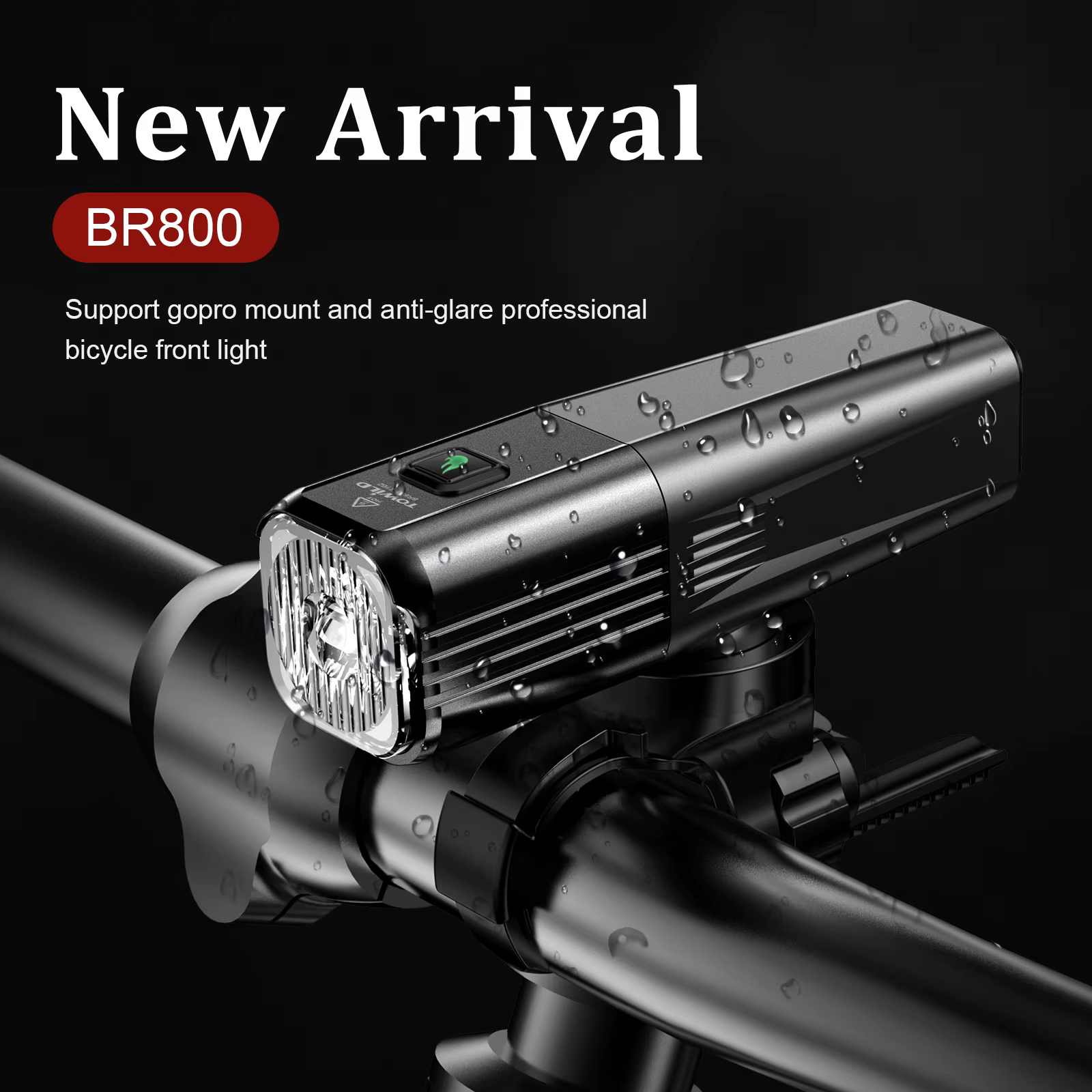 TOWILD – phare de vélo 800 lumens, torche anti-éblouissement, charge USB, équipement de cyclisme, BR