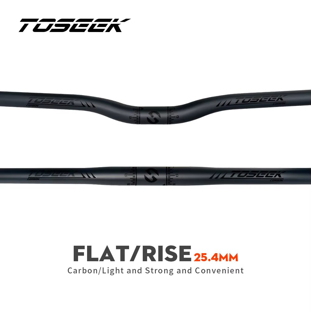 TOSEtransmith-Guidon de vélo entièrement en carbone, guidon horizontal de vélo pliant, noir mat, gui