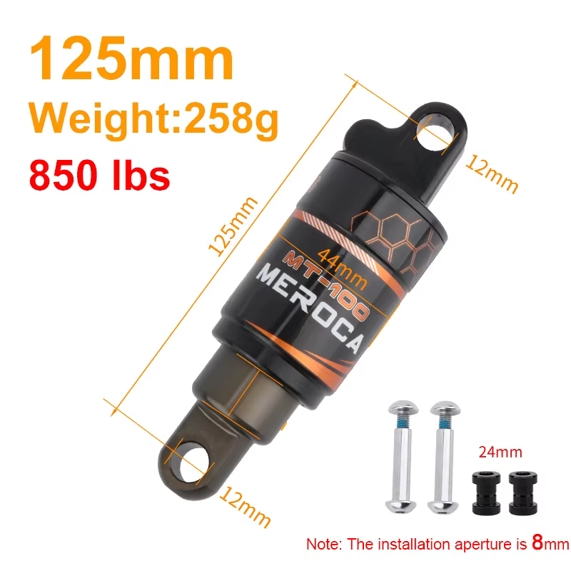 MEROCA-Amortisseur arrière de vélo de montagne, ressort à huile, 125mm, 150mm, 165mm, 190mm
