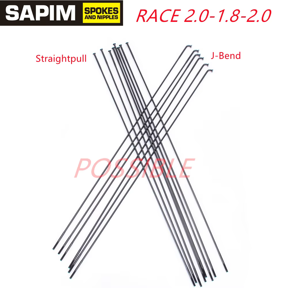 Sapim Race 14G rayons ronds noir 2.0-1.8-2.0mm j-bend droit tirer rayons de vélo