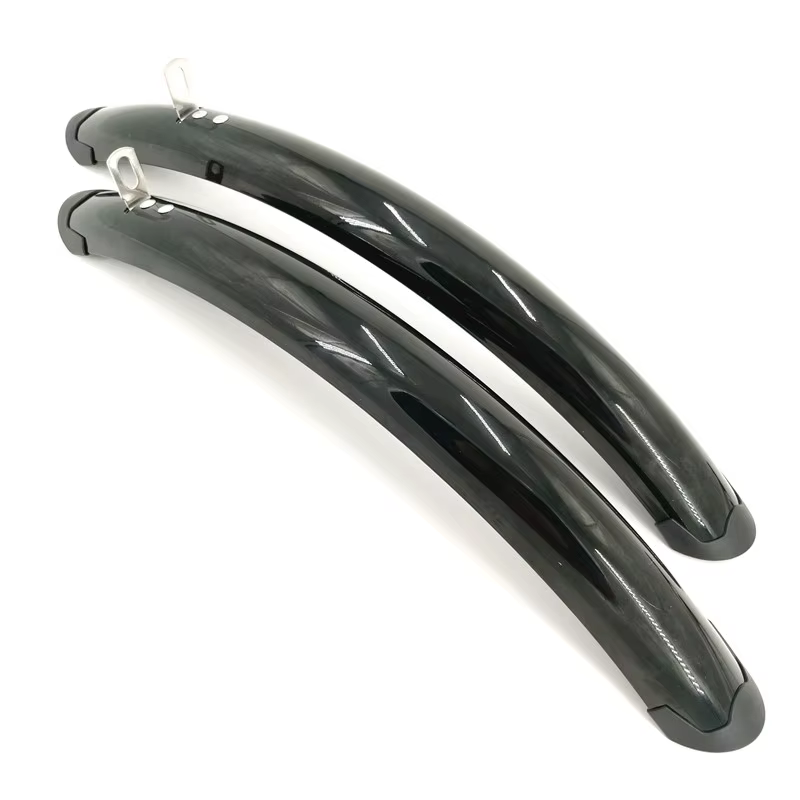 Garde-boue avant et arrière pour vélo de route 700C, aile en plastique noir argenté avec doublure en