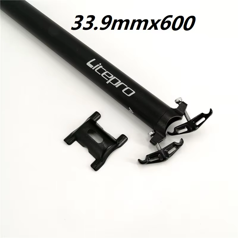 Litepro tige de selle pour Brompton 33.9mm 31.8mm * 600mm Tube de selle en alliage d'aluminium noir 