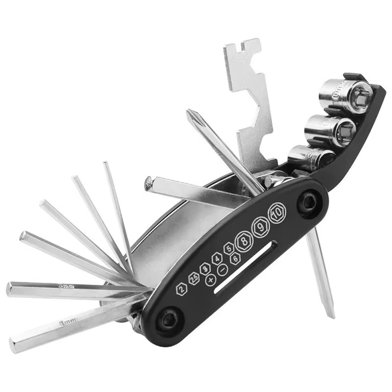 Kit d'outils de réparation de vélo 11 en 1, levier de pneu de bicyclette multifonction et Patch de T