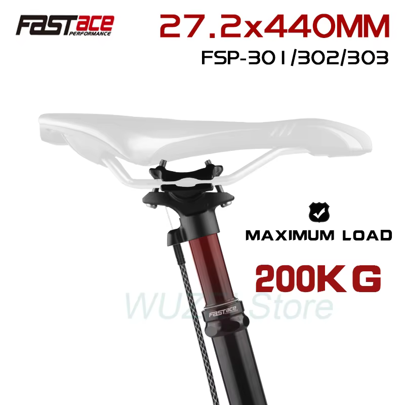 FASTACE tige de selle télescopique 27.2/28.6/30.0/30.4/30.9/31.6/33.9mm compte-gouttes de vélo 440mm