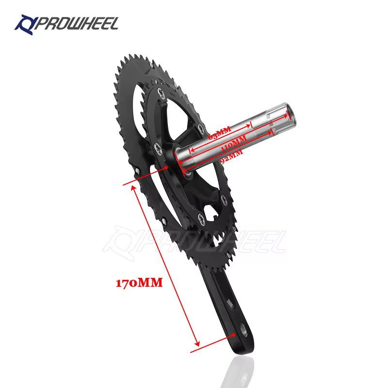 PROWHEEL vélo de route creux Double pignons pédalier 170mm 53-39T 50-34T manivelle plateau pédalier 