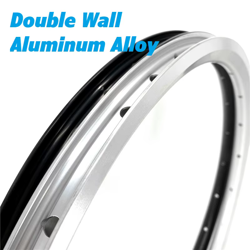 20 "406 jantes de vélo pliantes Double paroi jante en alliage d'aluminium Valve Schrader 20H 24H 28H
