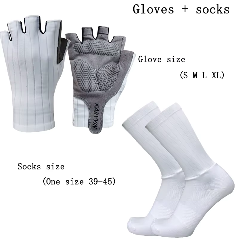 Nouveaux gants de cyclisme sur route chaussettes combinaison demi-doigt vélo hommes sport Aero gants