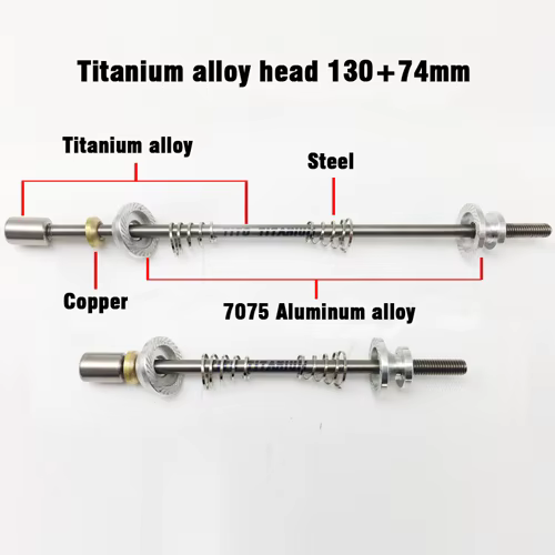 TiTo Titanium 1 paire de broches de roue en titane à dégagement rapide pour vélo de route, roues de