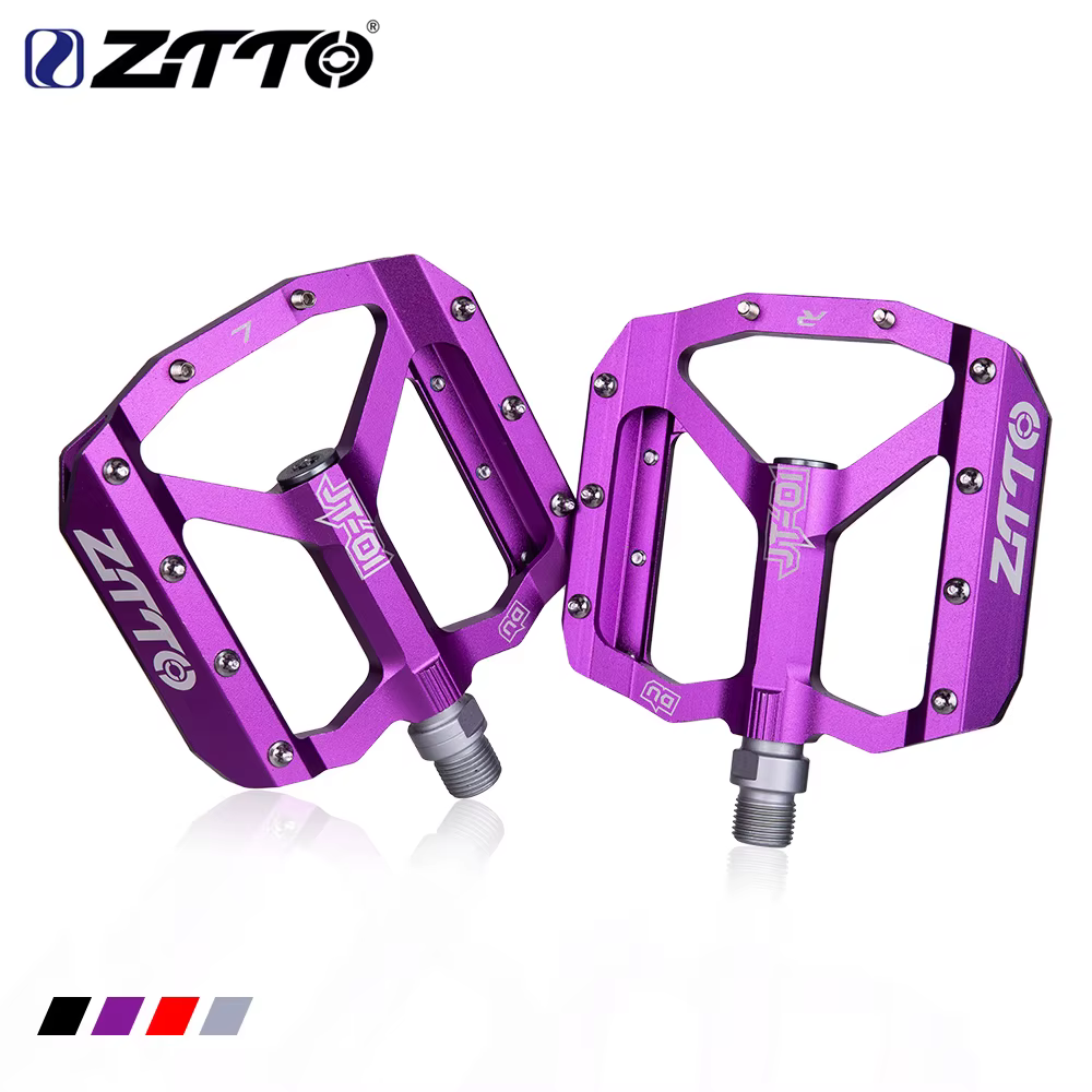 ZTTO vtt roulement en alliage d'aluminium pédale plate vélo bonne poignée léger 9/16 pédales grand p