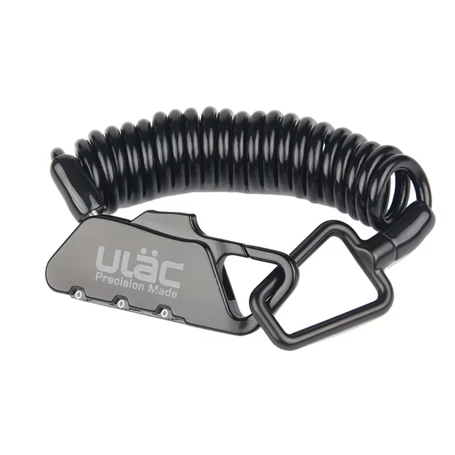 ULAC – Mini verrou de vélo pliable de 1200mm, combinaison à 3 chiffres, antivol, pour casque de cycl
