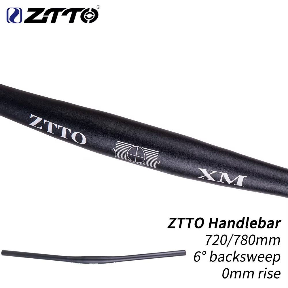 ZTTO-Guidon plat de vélo en alliage d'aluminium pour VTT, barre de poignée durable, 6 balayages arri