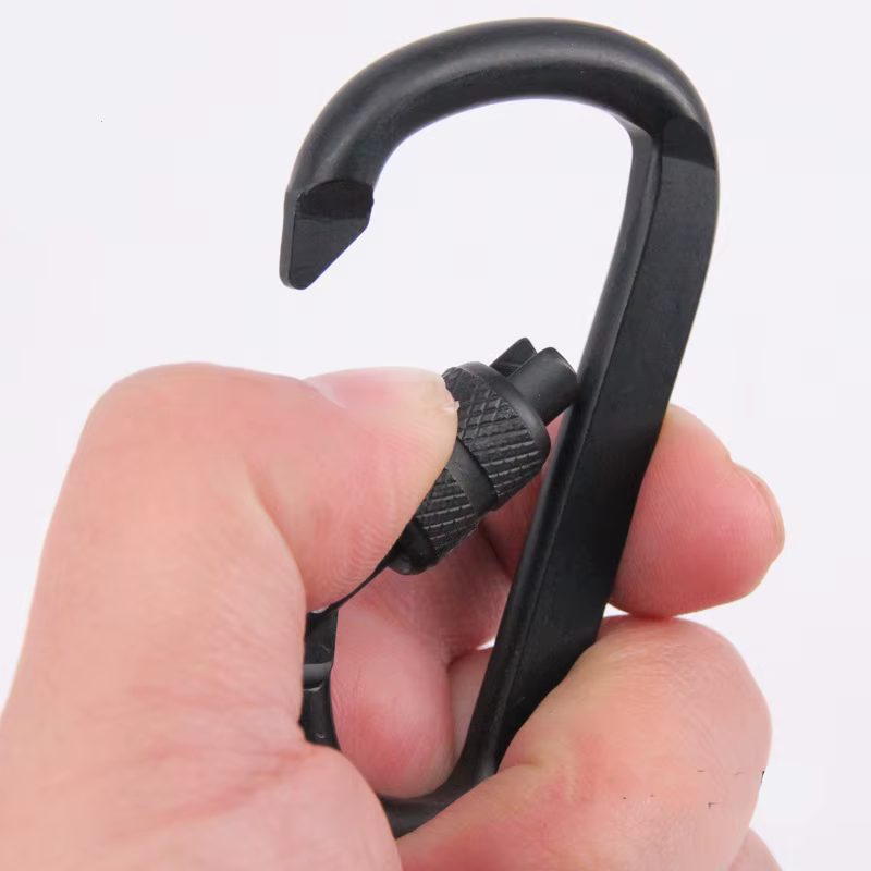 Mousqueton en alliage d'aluminium noir, anneau en D, Clip de porte-clés de Camping, mousqueton, Kit