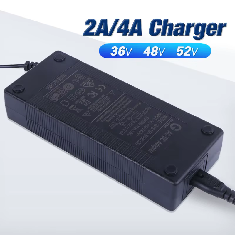 Chargeur de batterie Lithium Li-ion pour vélo électrique, prise DC XLR RCA EU 36V 42V 48V 54.6V 52V 