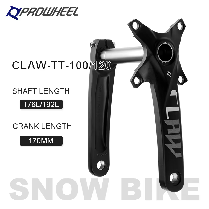 PROWHEEL Neige Vélo 170mm Pédalier Axe 176/192mm Gros Vélo Manivelle Pédalier BB 100/120 E-BIKE Pièc
