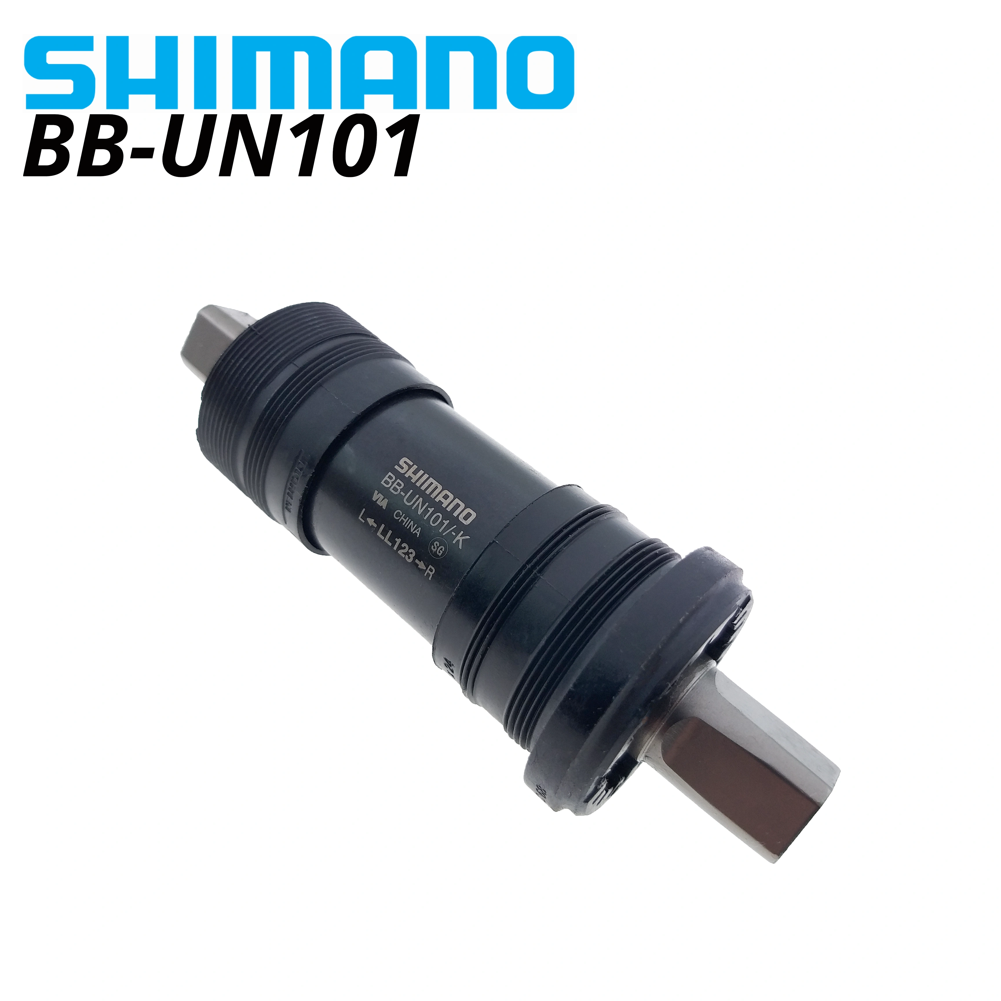 Shimano BB-UN101 Boîtier de pédalier VTT de type carré pour pédalier de chaîne, structure standard à