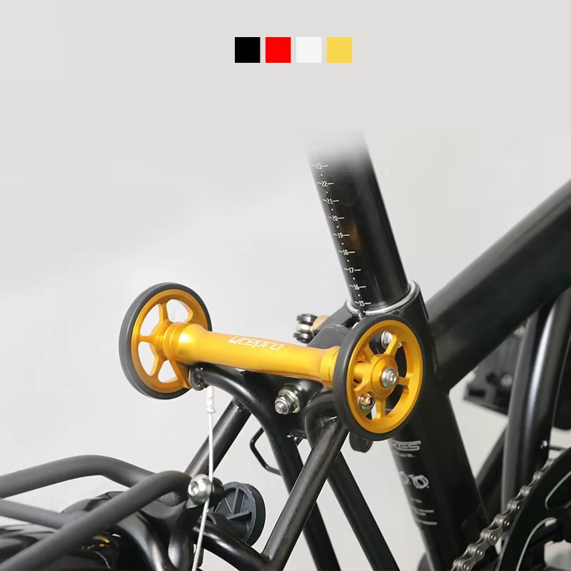 Litepro – barre d'extension et roue facile, pour brompton, supports arrière, bloc, tige télescopique