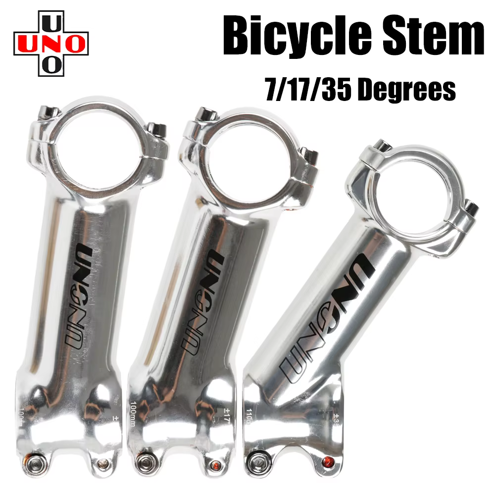 UNO tige de vélo Ultra légère argent 7/17/35 degrés 60 / 70 / 90 / 110 / 120 / 130mm vtt poignée de 