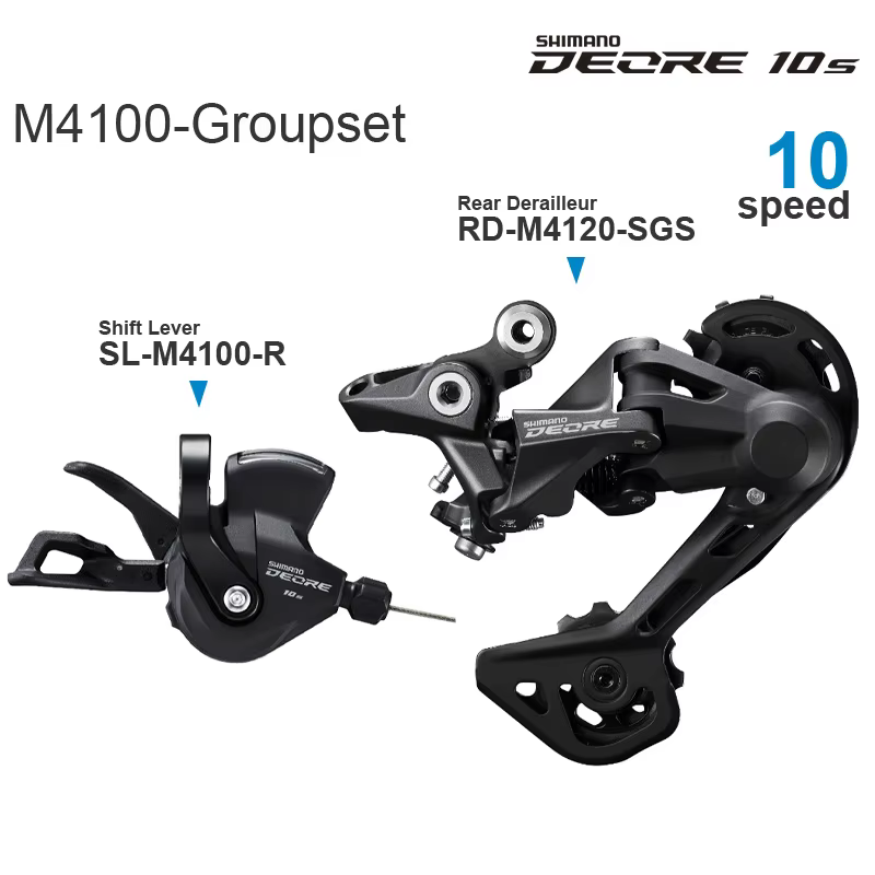 Groupe Shimano Deore M4120 2x10v/11v, levier de vitesses SL-M4100 et dérailleur arrière RD-M5120/RD-