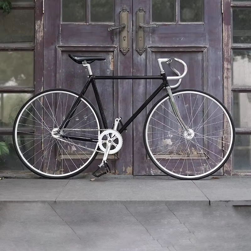 Pédalier de vélo Vintage à vitesse unique, engrenage fixe, argent, roue dentée de vélo de route, 170