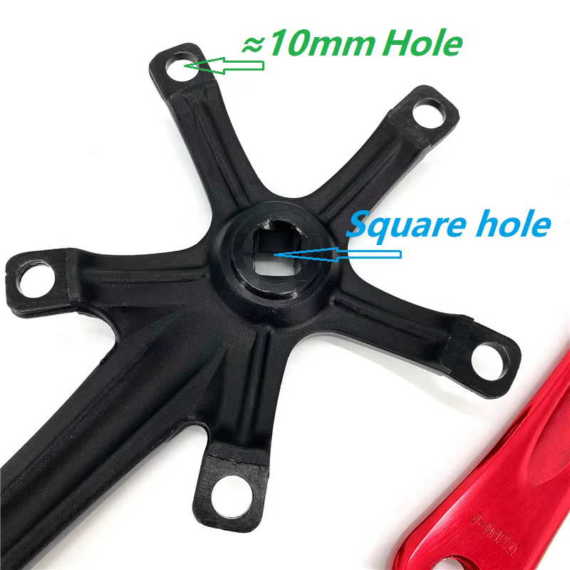 Litepro – manivelle de vélo pliant en alliage d'aluminium, avec trou carré de 130mm, 170mm, noir, ro