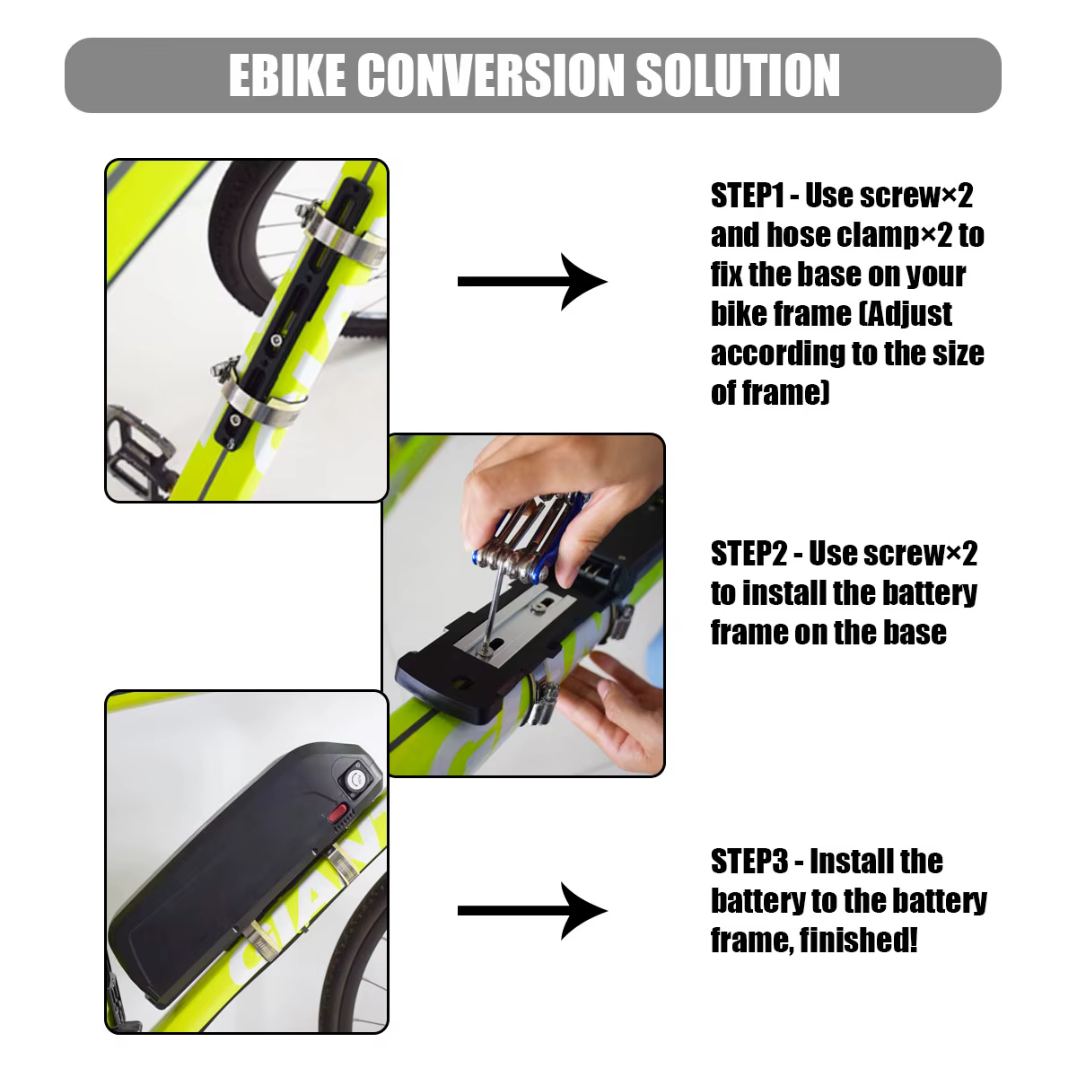 DRIFT MANIAC – outil de couverture de vélo électrique, support de batterie pour cadre de vélo HaiLon