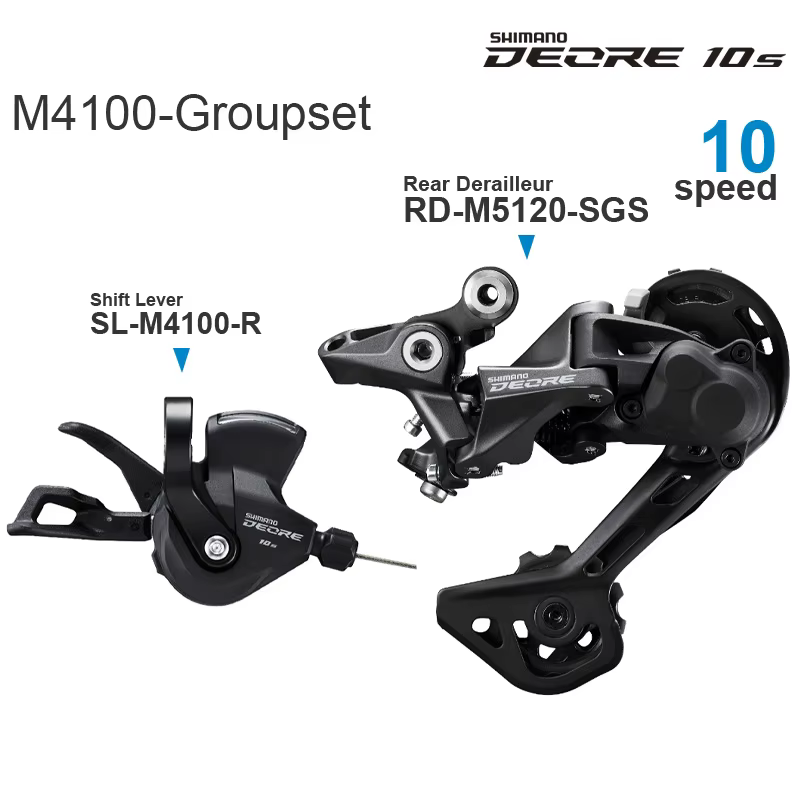 Groupe Shimano Deore M4120 2x10v/11v, levier de vitesses SL-M4100 et dérailleur arrière RD-M5120/RD-