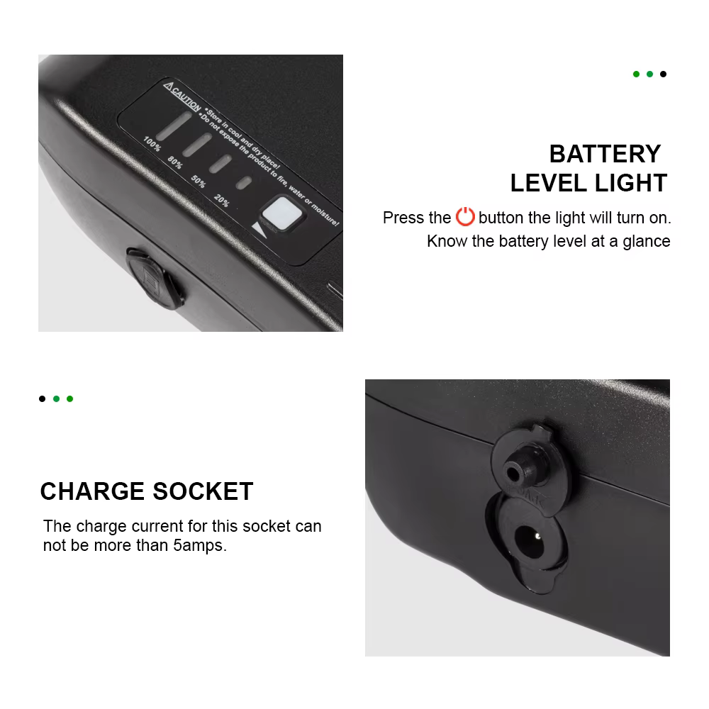 Phylion XH370-10J PortaPower Ebike batterie 36V 10.4Ah 14Ah 18650 batterie de vélo électrique au Lit