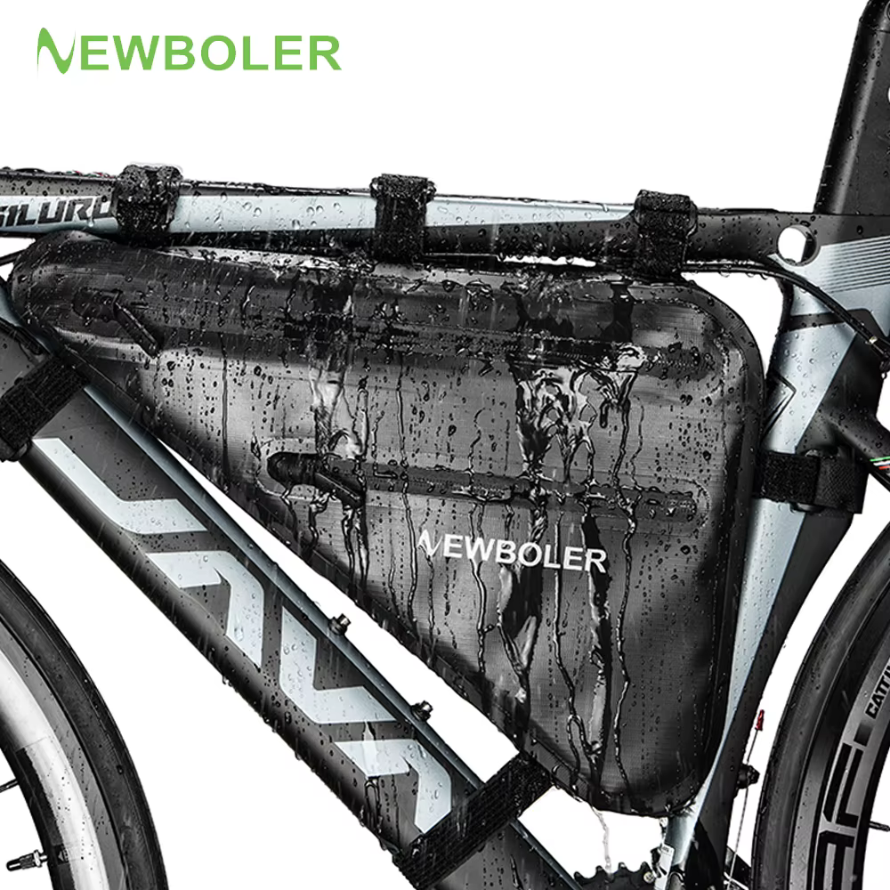 NEWBOLER sac de vélo étanche à la pluie grande capacité vtt vélo de route cadre sac Triangle pochett