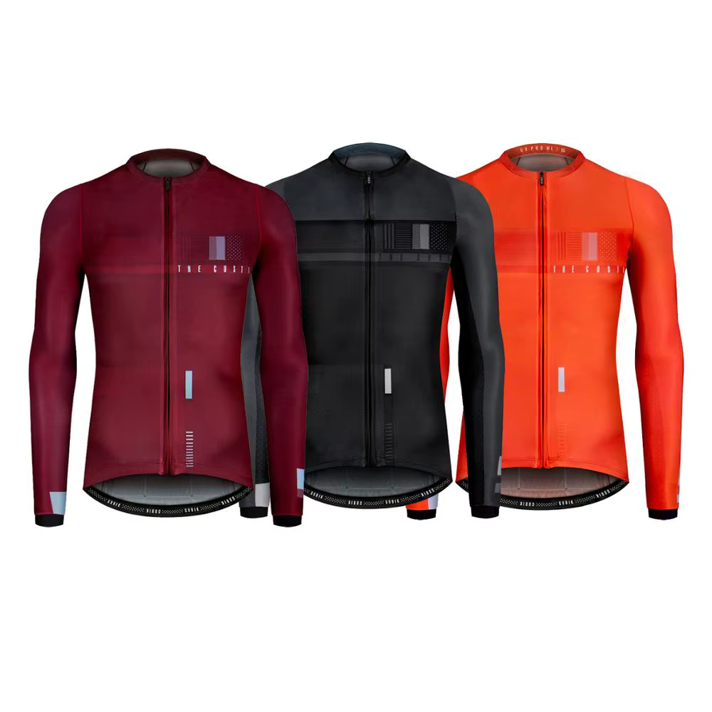 Maillot de cyclisme à manches longues pour hommes et femmes, coupe couvertes, tissu léger, protectio