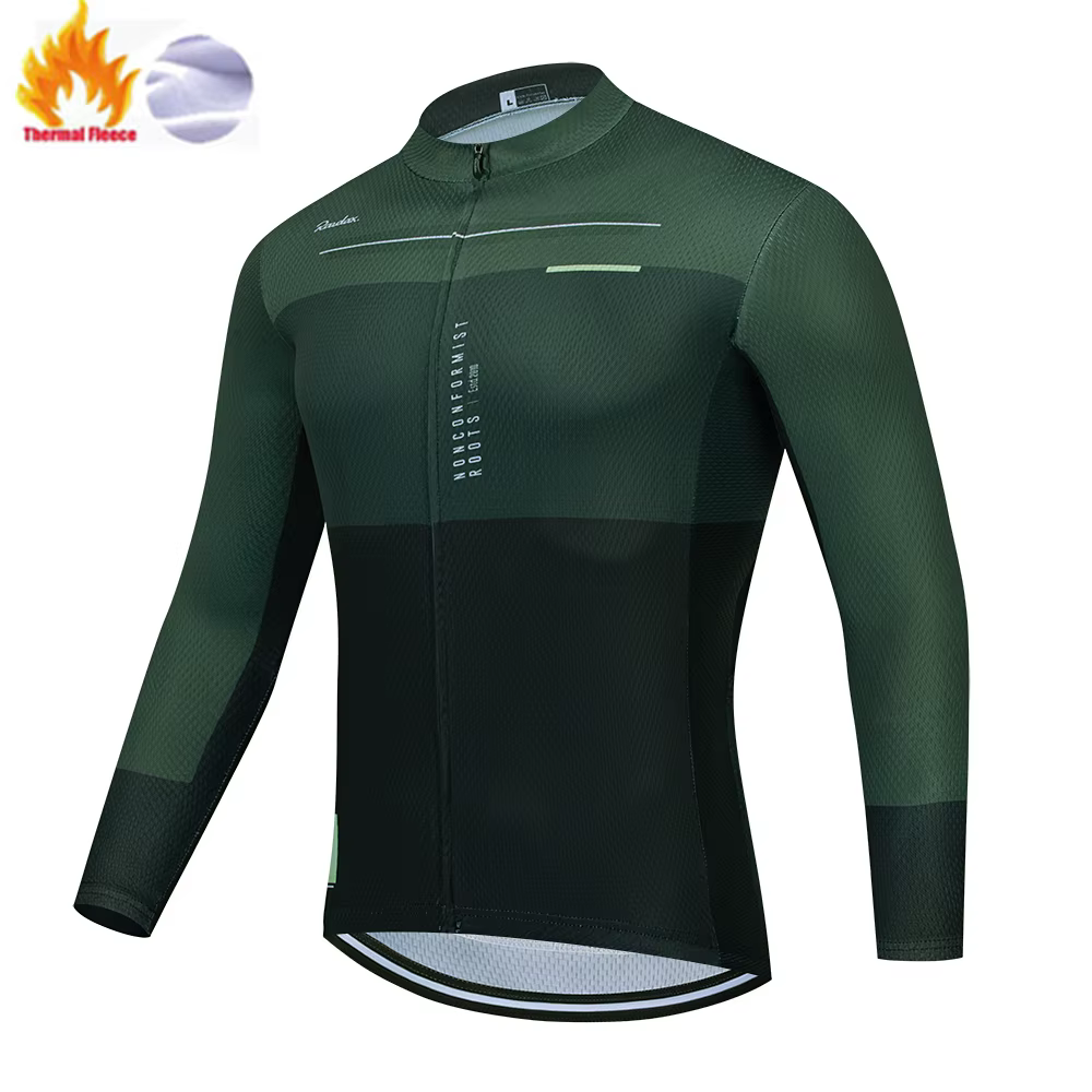 Hommes vestes d'hiver 2025 équipe Raudax hiver vêtements de cyclisme vtt à manches longues maillots 