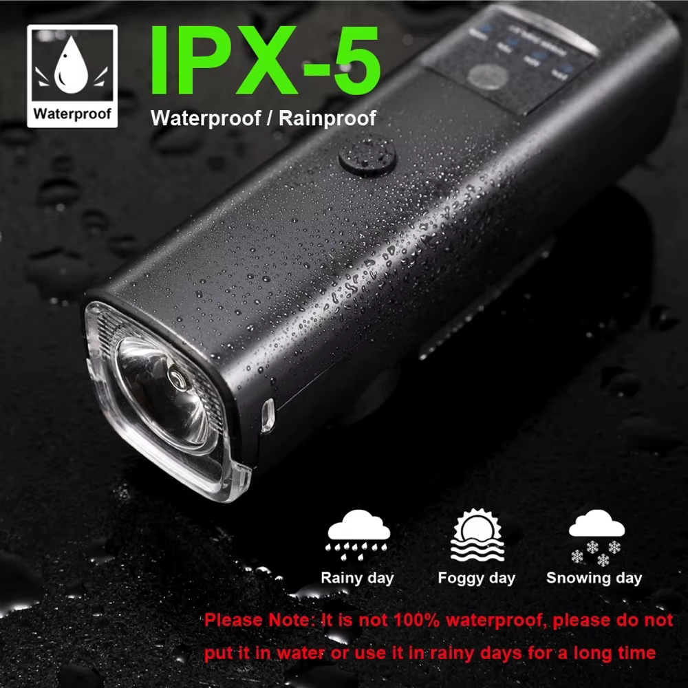 NEWBOLER vélo lumière étanche à la pluie USB Rechargeable LED 2000mAh vtt avant lampe phare cyclisme