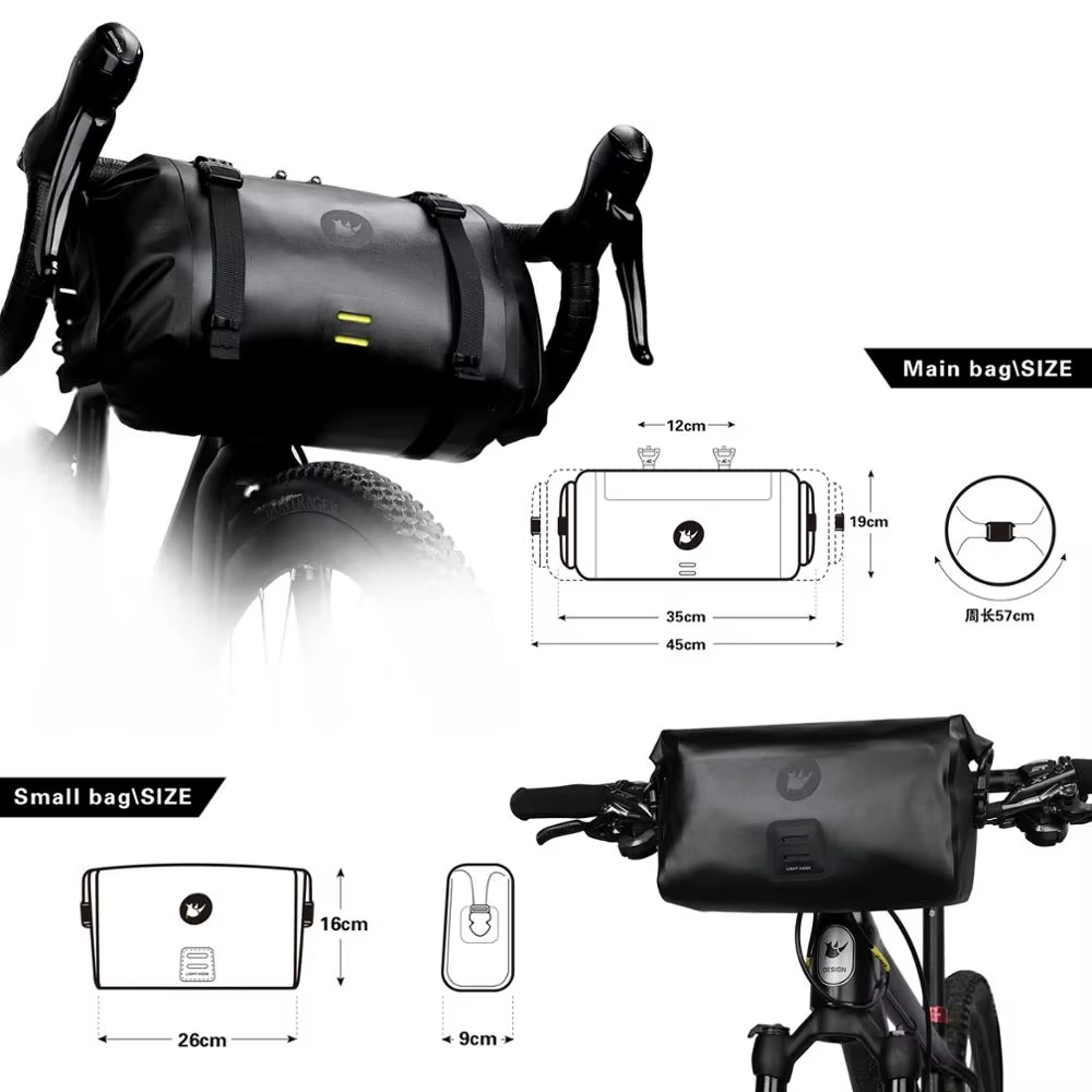Rhinowalk sac de vélo sac de guidon étanche Tube avant sac de cyclisme vtt multifonction Portable 12