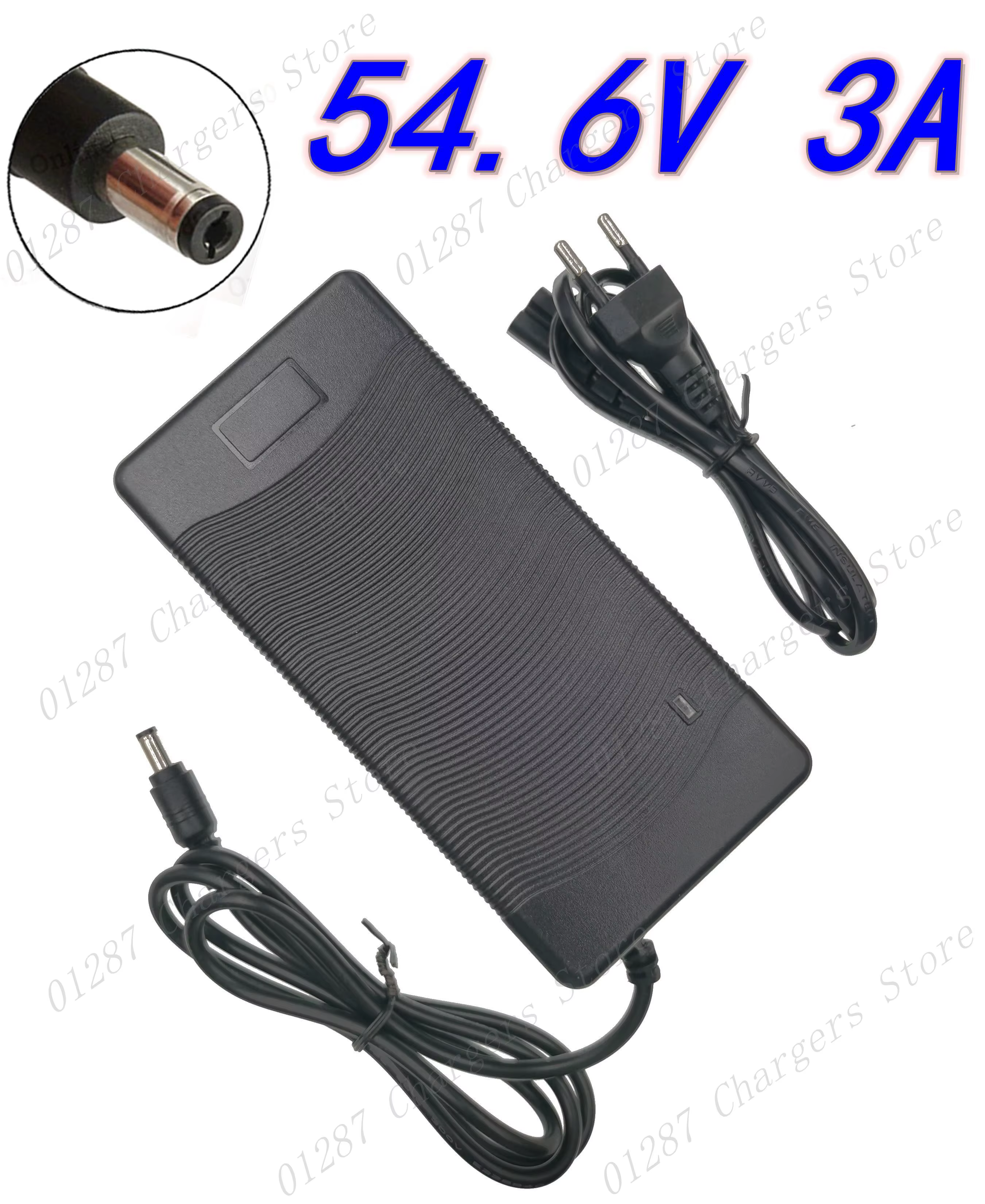 Chargeur de batterie 54.6V 3A pour batterie Li-ion 13S 48V, chargeur de batterie lithium pour vélo é