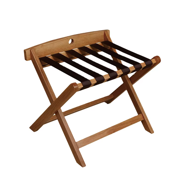Porte-bagages pliant entièrement assemblé, support de bagages pour valise en bois, pour chambre d'am